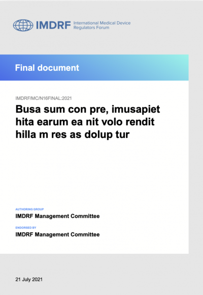 Documents | International Medical Device Regulators Forum